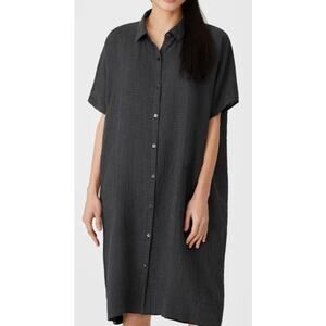 Eileen Fisher Puckered Organic Linen Shirtdress